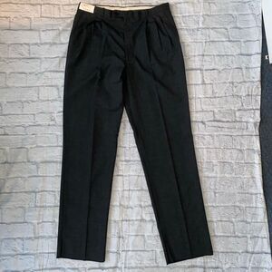Nicolo 38 men wool blend pleated dress pants charcoal grey color brand new